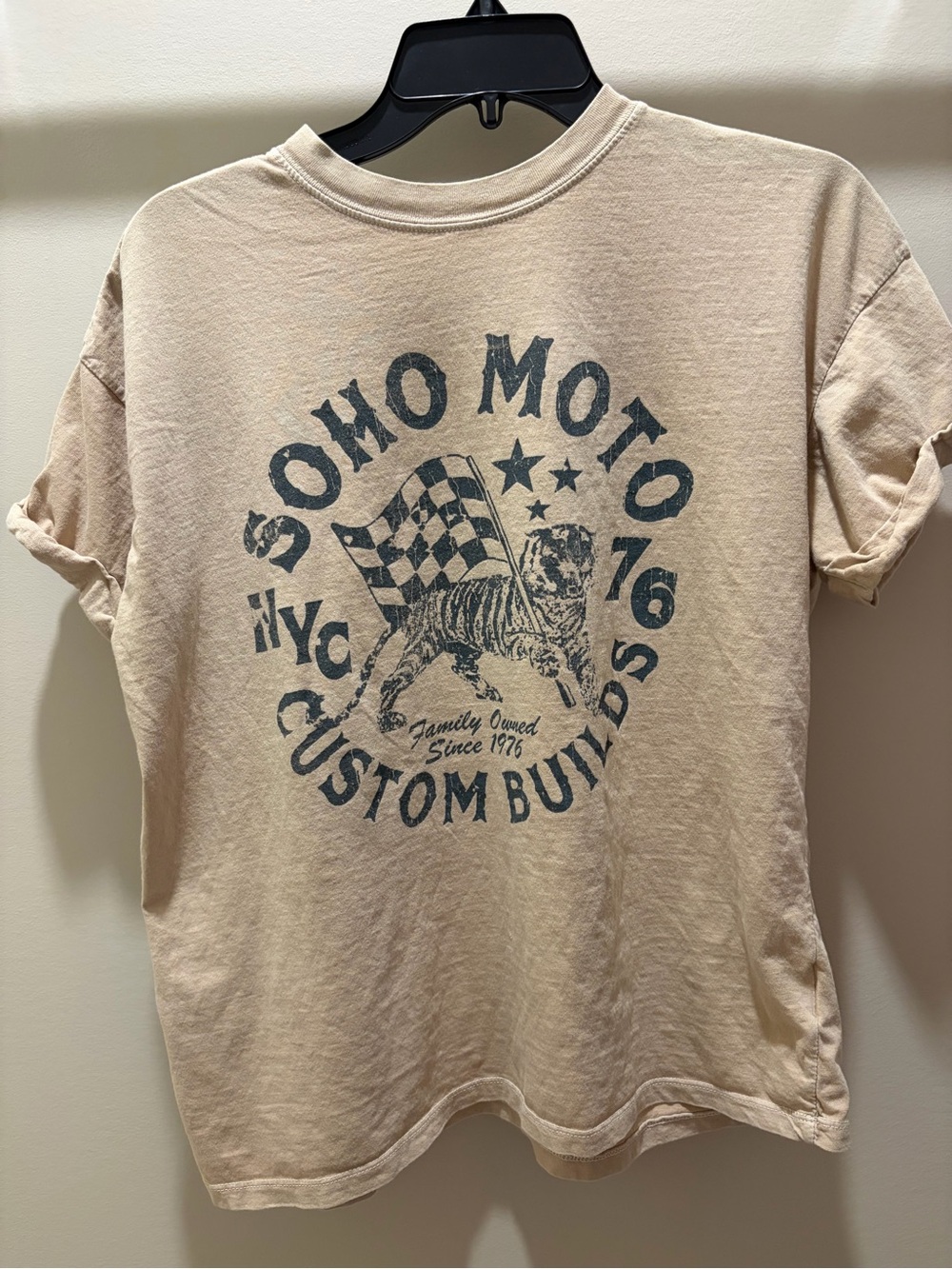 Kid Dangerous Beige Graphic Short Sleeve Tee